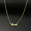 Stainless Steel Necklaces Simple Star Banner Pendant Choker Chain Fashion Necklace For Women Jewelry Friends Party Girls Gifts