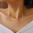 Stainless Steel Necklaces Simple Star Banner Pendant Choker Chain Fashion Necklace For Women Jewelry Friends Party Girls Gifts