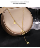 Stainless Steel Necklaces Exquisite Stars Tassel Pendants Temperament Chain Everyday Wear Necklace For Women Jewelry Party Gifts