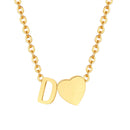 Vnox Heart Initial Necklaces for Women Girls. Tiny Heart Pendant, A-Z Letters Charm Collar, Love Heart Name Necklaces Gift