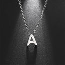 Initial A-Z Letter Necklaces for Women Elegant Chains Choker 26 Alphabet Pendant Necklace Stainless Steel Jewelry collier femme