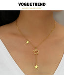 Stainless Steel Necklaces Exquisite Stars Tassel Pendants Temperament Chain Everyday Wear Necklace For Women Jewelry Party Gifts