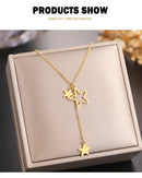 Stainless Steel Necklaces Exquisite Stars Tassel Pendants Temperament Chain Everyday Wear Necklace For Women Jewelry Party Gifts