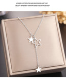 Stainless Steel Necklaces Exquisite Stars Tassel Pendants Temperament Chain Everyday Wear Necklace For Women Jewelry Party Gifts