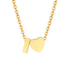 Vnox Heart Initial Necklaces for Women Girls. Tiny Heart Pendant, A-Z Letters Charm Collar, Love Heart Name Necklaces Gift