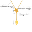 Stainless Steel Necklaces Exquisite Flower Leaves Pendants Aesthetic Sweater Chain Collar Fashion Necklace For Women Jewelry NEW