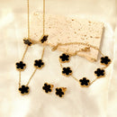 Chain Bracelet Set Flower Shaped Stainless Steel