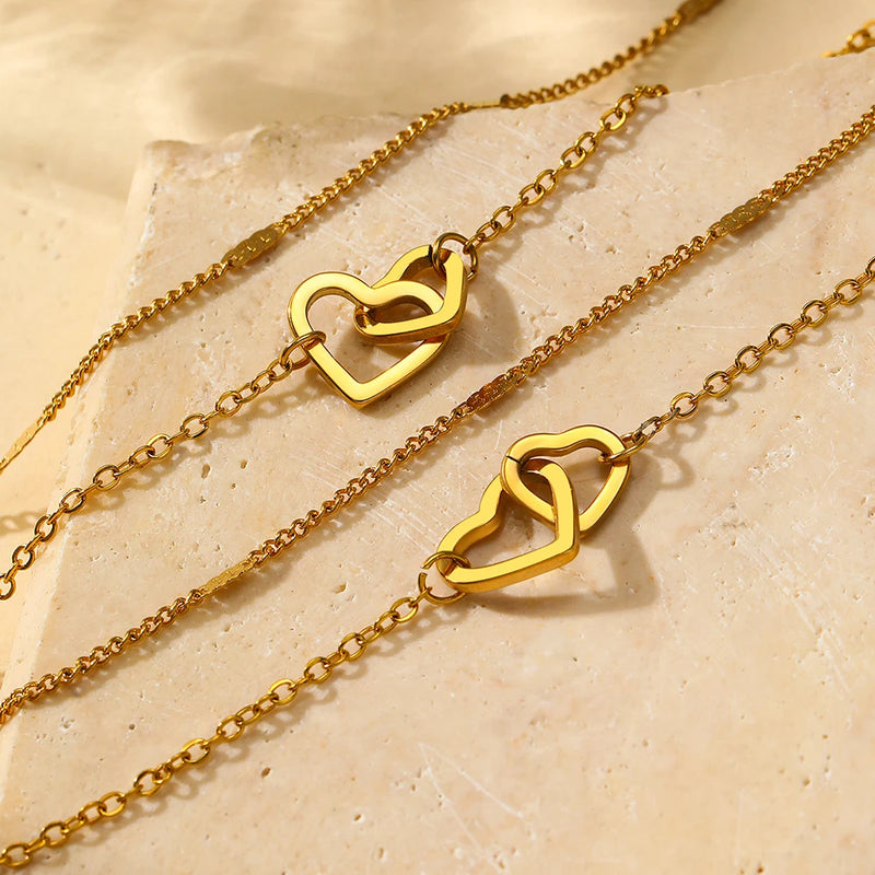 Necklace Double Chain Design Jewelry Sets For Women Jewelry