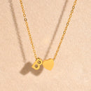 Vnox Heart Initial Necklaces for Women Girls. Tiny Heart Pendant, A-Z Letters Charm Collar, Love Heart Name Necklaces Gift