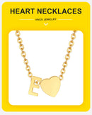 Vnox Heart Initial Necklaces for Women Girls. Tiny Heart Pendant, A-Z Letters Charm Collar, Love Heart Name Necklaces Gift