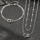 Necklace Double Chain Design Jewelry Sets For Women Jewelry