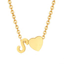 Vnox Heart Initial Necklaces for Women Girls. Tiny Heart Pendant, A-Z Letters Charm Collar, Love Heart Name Necklaces Gift