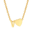Vnox Heart Initial Necklaces for Women Girls. Tiny Heart Pendant, A-Z Letters Charm Collar, Love Heart Name Necklaces Gift