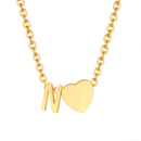 Vnox Heart Initial Necklaces for Women Girls. Tiny Heart Pendant, A-Z Letters Charm Collar, Love Heart Name Necklaces Gift