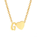Vnox Heart Initial Necklaces for Women Girls. Tiny Heart Pendant, A-Z Letters Charm Collar, Love Heart Name Necklaces Gift