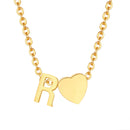 Vnox Heart Initial Necklaces for Women Girls. Tiny Heart Pendant, A-Z Letters Charm Collar, Love Heart Name Necklaces Gift