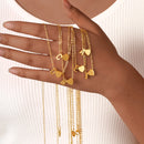 Vnox Heart Initial Necklaces for Women Girls. Tiny Heart Pendant, A-Z Letters Charm Collar, Love Heart Name Necklaces Gift