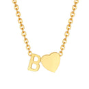 Vnox Heart Initial Necklaces for Women Girls. Tiny Heart Pendant, A-Z Letters Charm Collar, Love Heart Name Necklaces Gift