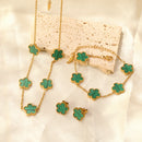 Chain Bracelet Set Flower Shaped Stainless Steel