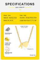Vnox Heart Initial Necklaces for Women Girls. Tiny Heart Pendant, A-Z Letters Charm Collar, Love Heart Name Necklaces Gift