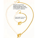 Stainless Steel Jewelry Set Fashion Elegant Design Splicing Pearl Chain Light Luxury OT Pendant Jewelry Set For Women Jewelry