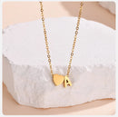 Vnox Heart Initial Necklaces for Women Girls. Tiny Heart Pendant, A-Z Letters Charm Collar, Love Heart Name Necklaces Gift