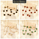 Chain Bracelet Set Flower Shaped Stainless Steel