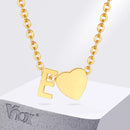 Vnox Heart Initial Necklaces for Women Girls. Tiny Heart Pendant, A-Z Letters Charm Collar, Love Heart Name Necklaces Gift